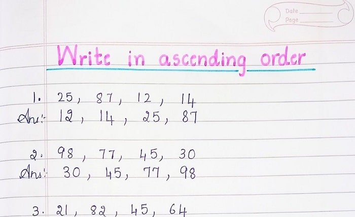 Arranging Numbers in Ascending Order